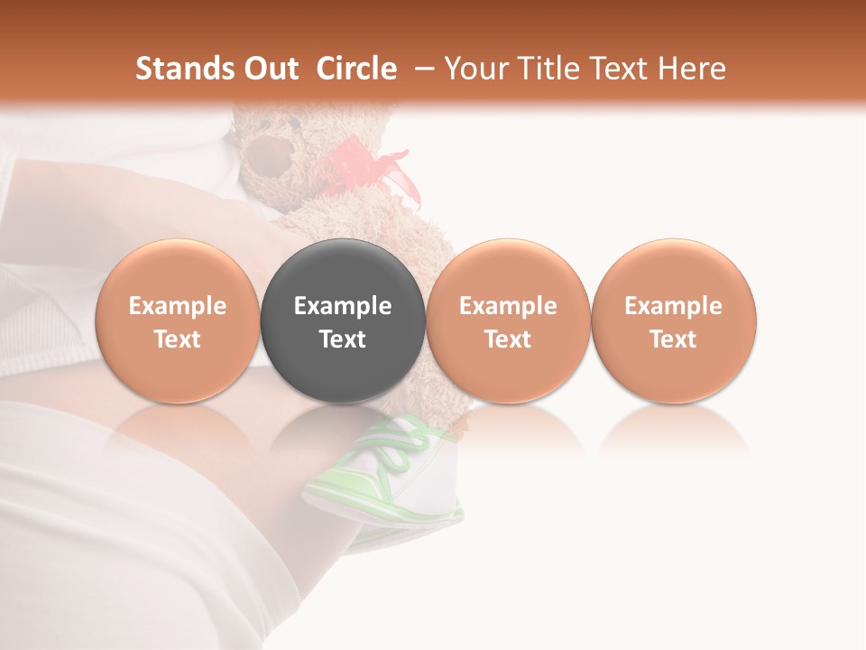 A Pregnant Woman Holding A Teddy Bear In Her Belly PowerPoint Template