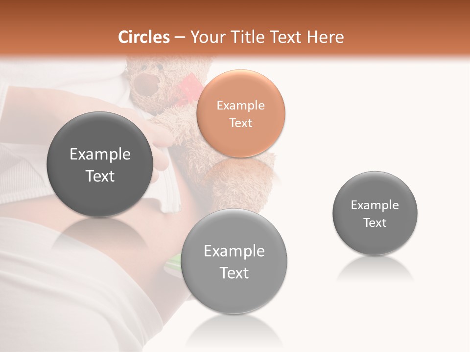 A Pregnant Woman Holding A Teddy Bear In Her Belly PowerPoint Template