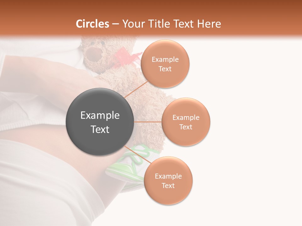 A Pregnant Woman Holding A Teddy Bear In Her Belly PowerPoint Template