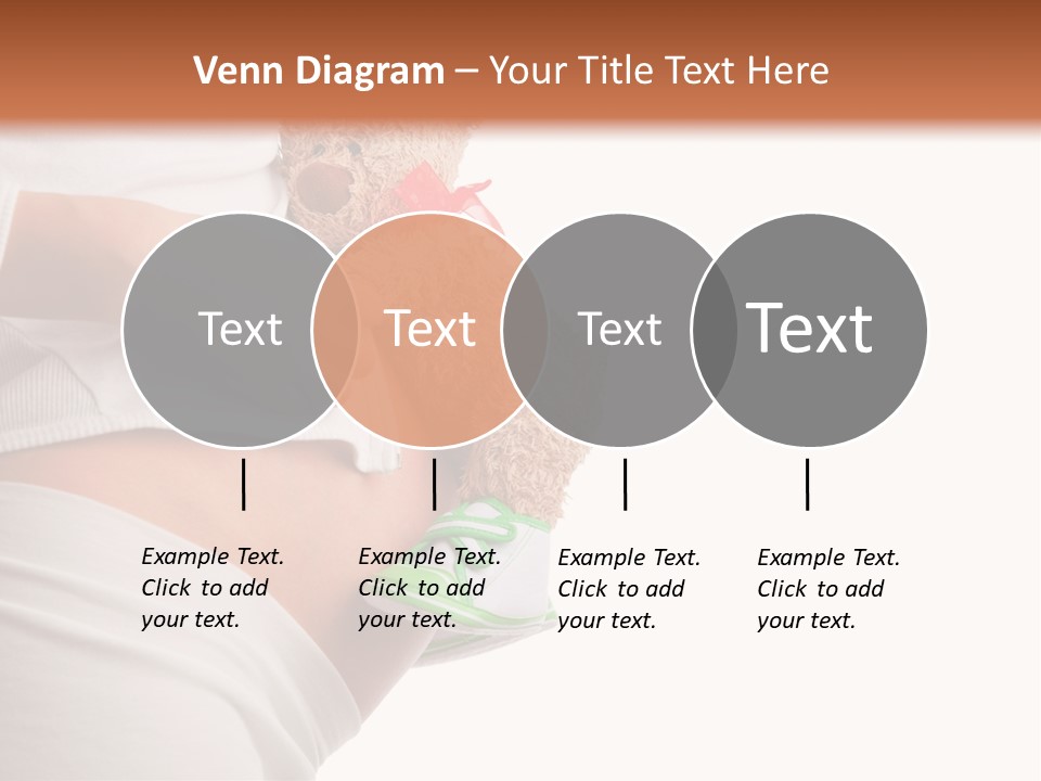 A Pregnant Woman Holding A Teddy Bear In Her Belly PowerPoint Template