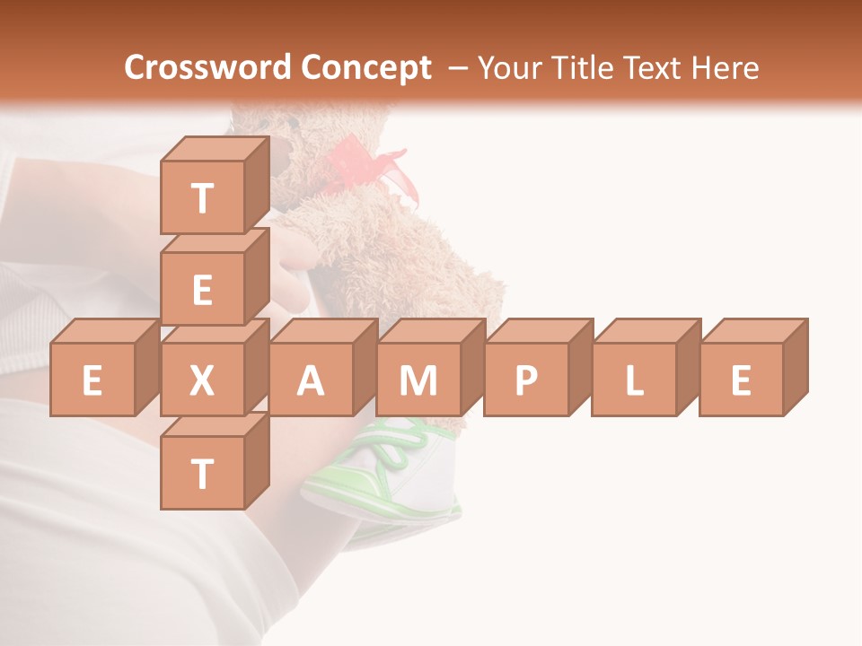 A Pregnant Woman Holding A Teddy Bear In Her Belly PowerPoint Template