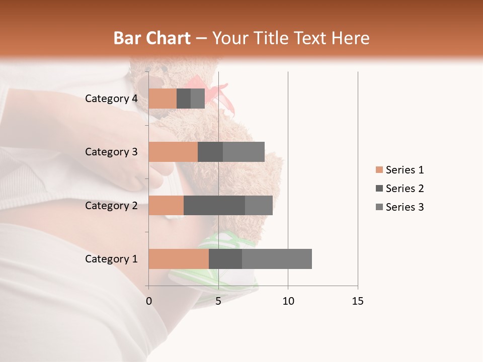 A Pregnant Woman Holding A Teddy Bear In Her Belly PowerPoint Template