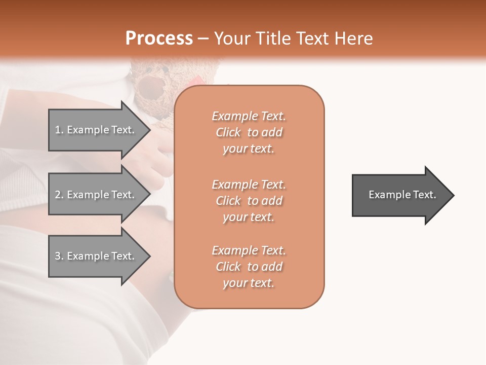 A Pregnant Woman Holding A Teddy Bear In Her Belly PowerPoint Template