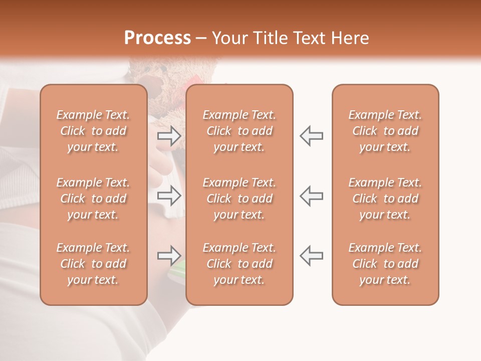 A Pregnant Woman Holding A Teddy Bear In Her Belly PowerPoint Template