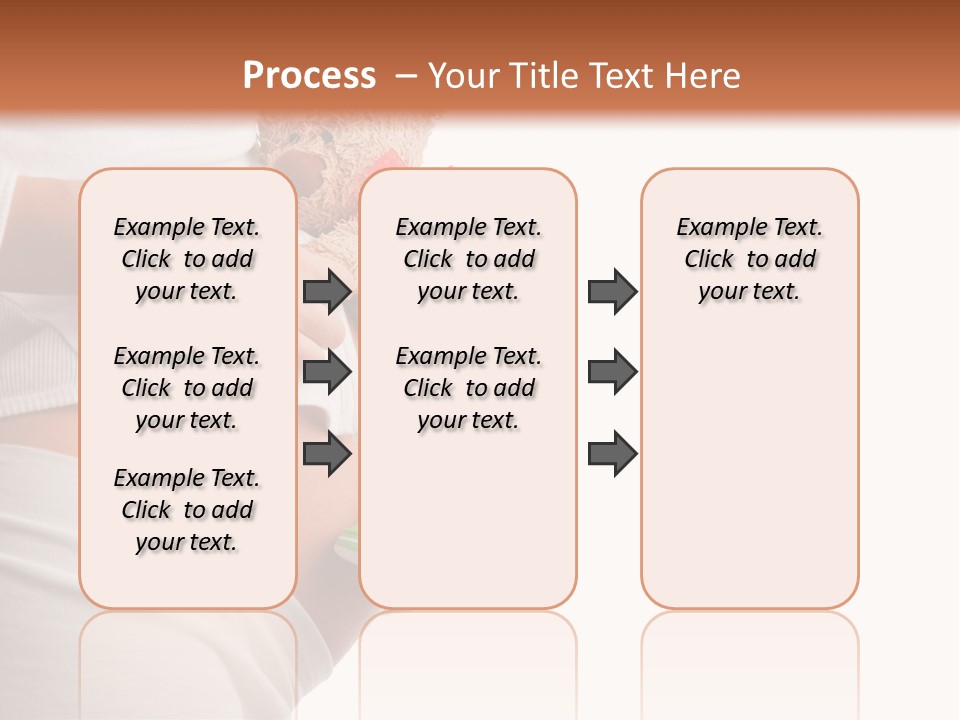 A Pregnant Woman Holding A Teddy Bear In Her Belly PowerPoint Template