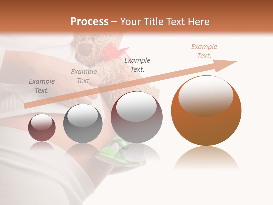 A Pregnant Woman Holding A Teddy Bear In Her Belly PowerPoint Template