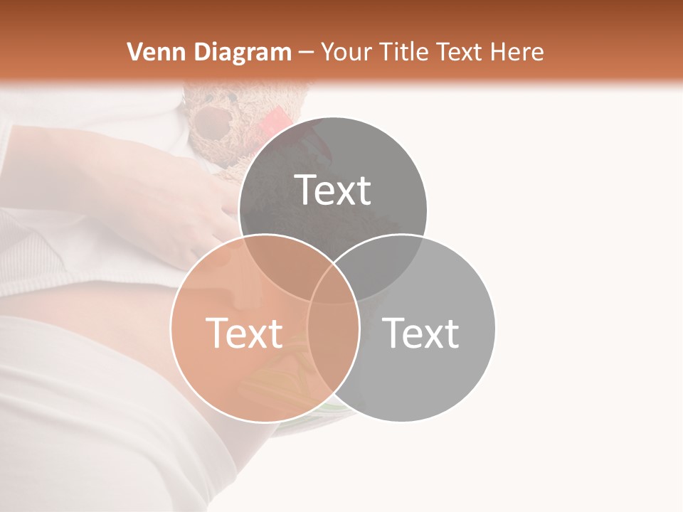 A Pregnant Woman Holding A Teddy Bear In Her Belly PowerPoint Template