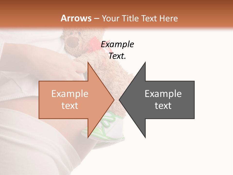 A Pregnant Woman Holding A Teddy Bear In Her Belly PowerPoint Template