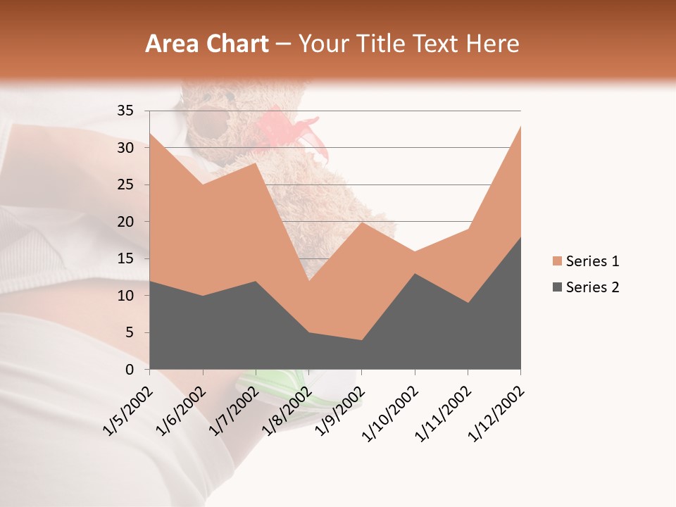 A Pregnant Woman Holding A Teddy Bear In Her Belly PowerPoint Template