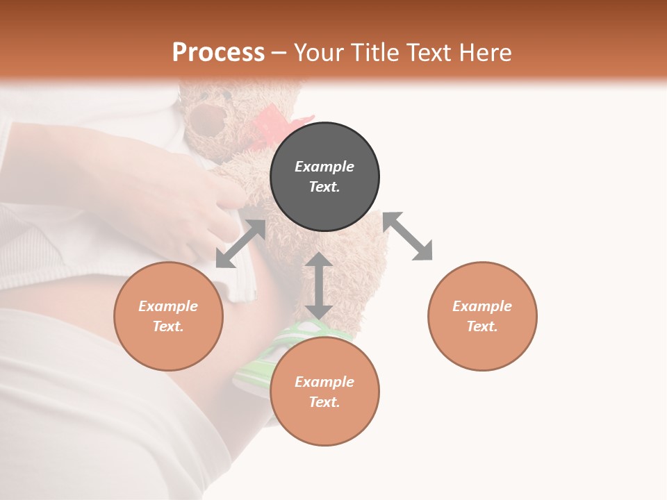 A Pregnant Woman Holding A Teddy Bear In Her Belly PowerPoint Template