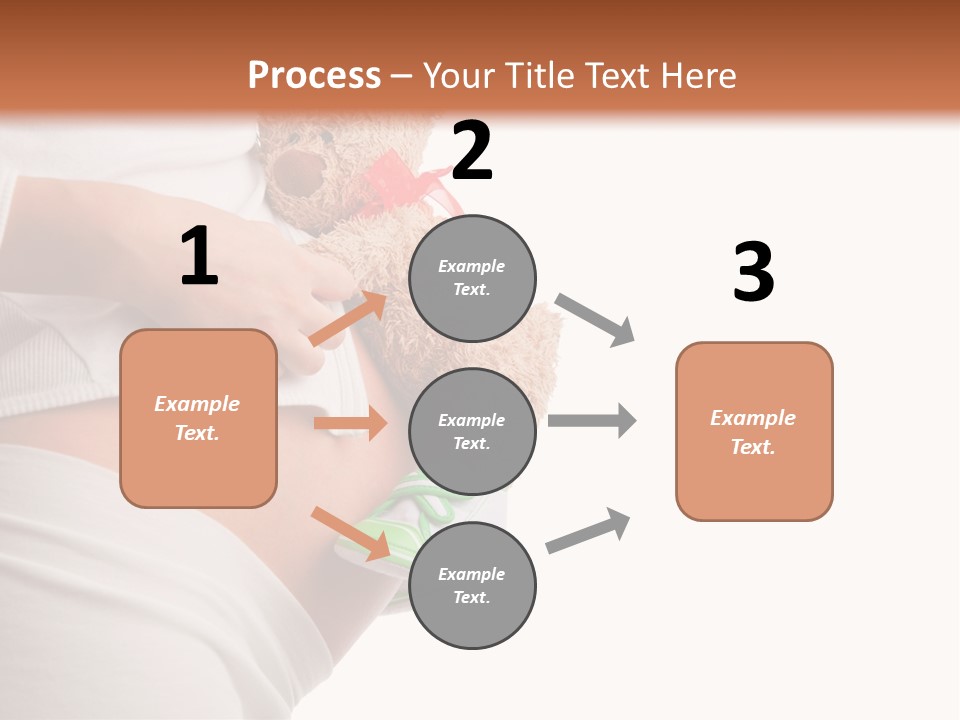 A Pregnant Woman Holding A Teddy Bear In Her Belly PowerPoint Template