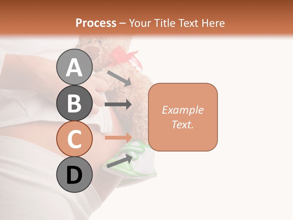 A Pregnant Woman Holding A Teddy Bear In Her Belly PowerPoint Template