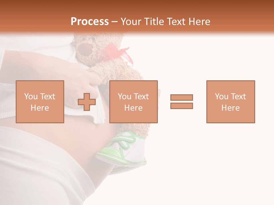 A Pregnant Woman Holding A Teddy Bear In Her Belly PowerPoint Template