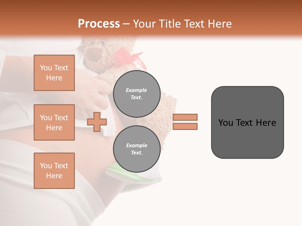 A Pregnant Woman Holding A Teddy Bear In Her Belly PowerPoint Template