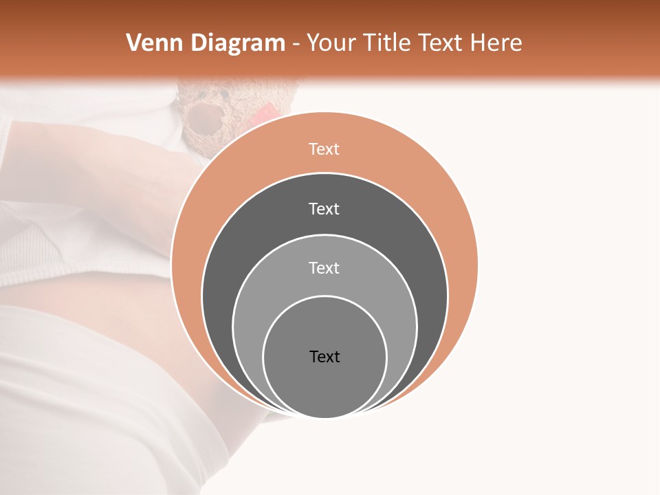 A Pregnant Woman Holding A Teddy Bear In Her Belly PowerPoint Template