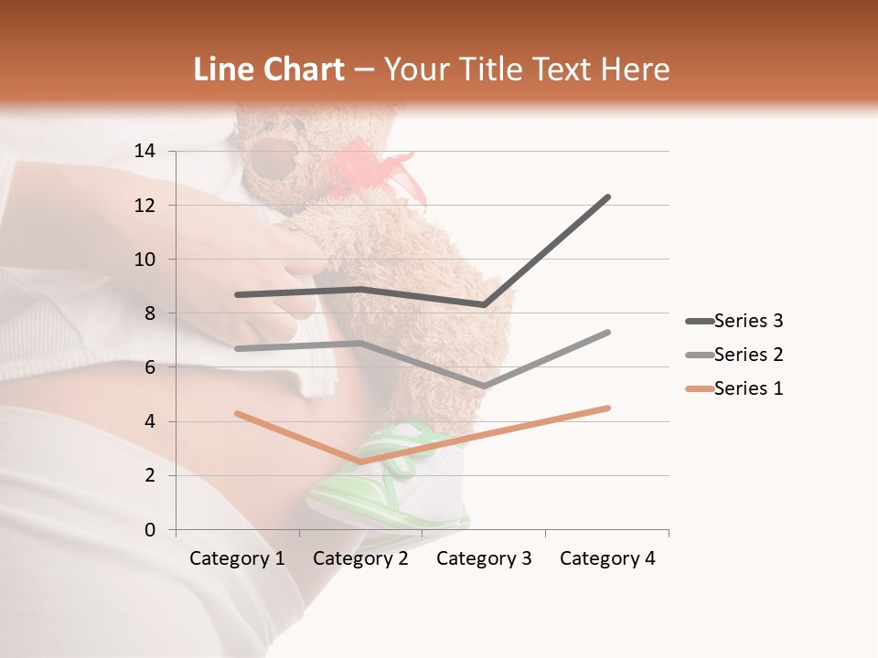 A Pregnant Woman Holding A Teddy Bear In Her Belly PowerPoint Template