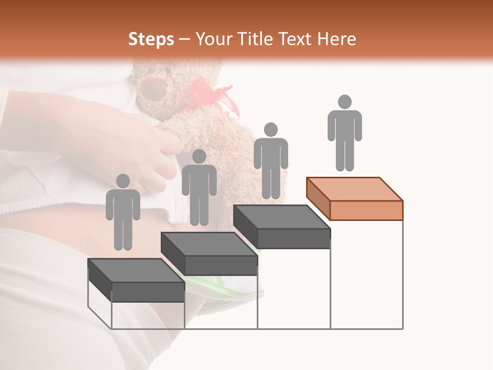 A Pregnant Woman Holding A Teddy Bear In Her Belly PowerPoint Template