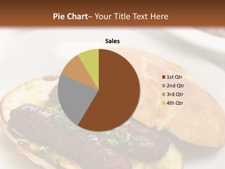 A Hot Dog On A Bun On A Plate With A Cup Of Tea PowerPoint Template