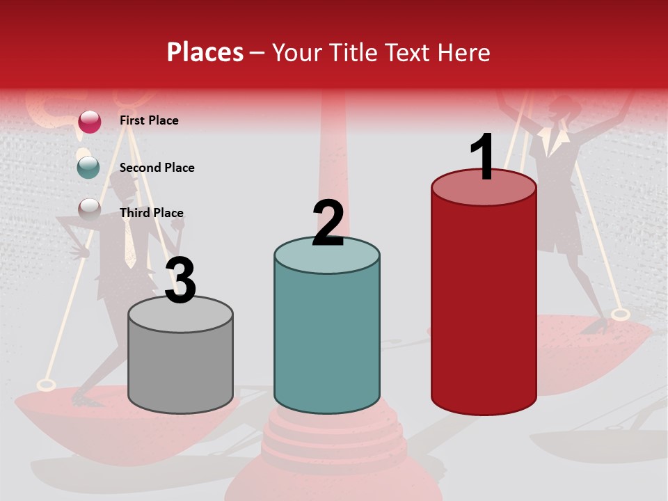 A Man And Woman Balance On A Scale PowerPoint Template