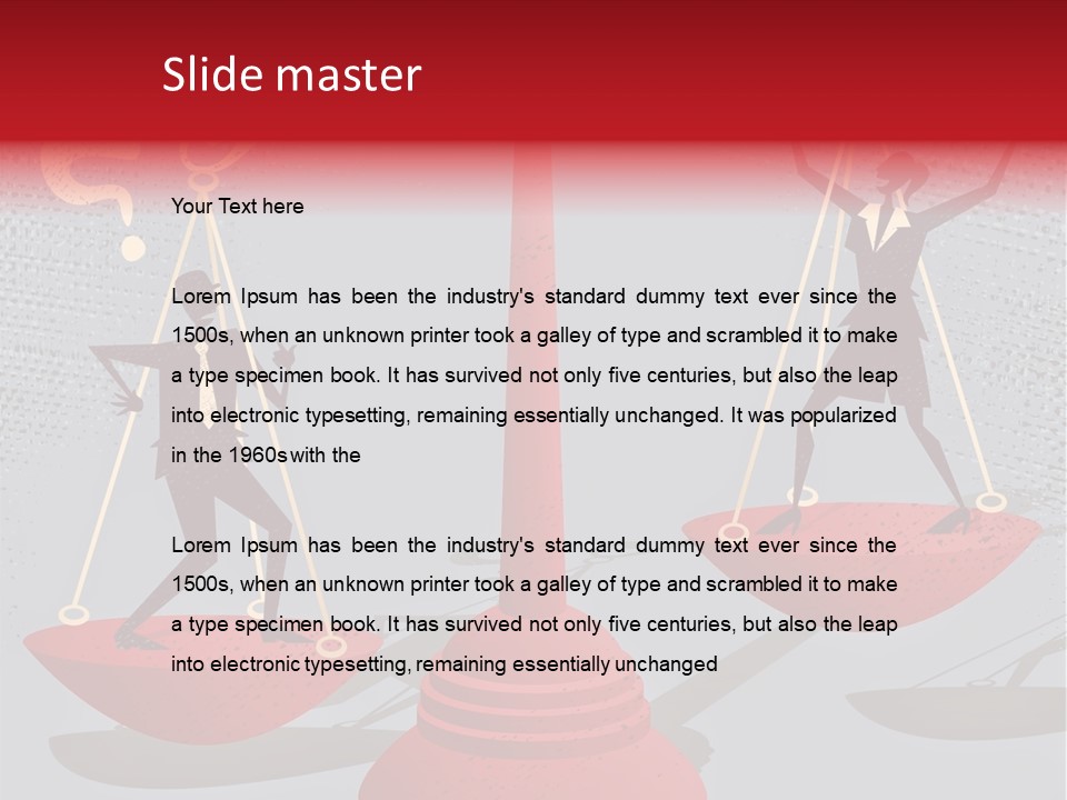 A Man And Woman Balance On A Scale PowerPoint Template