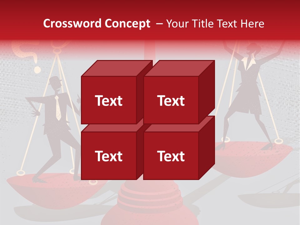 A Man And Woman Balance On A Scale PowerPoint Template