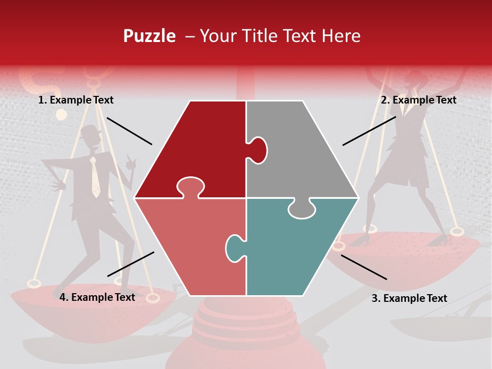 A Man And Woman Balance On A Scale PowerPoint Template