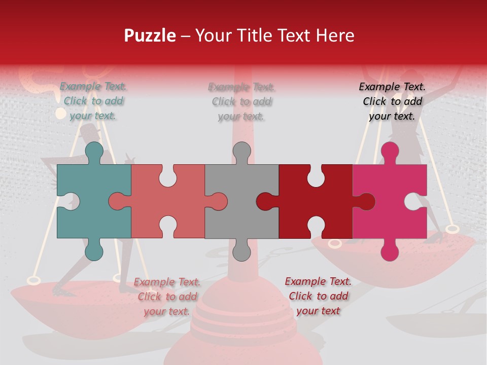 A Man And Woman Balance On A Scale PowerPoint Template