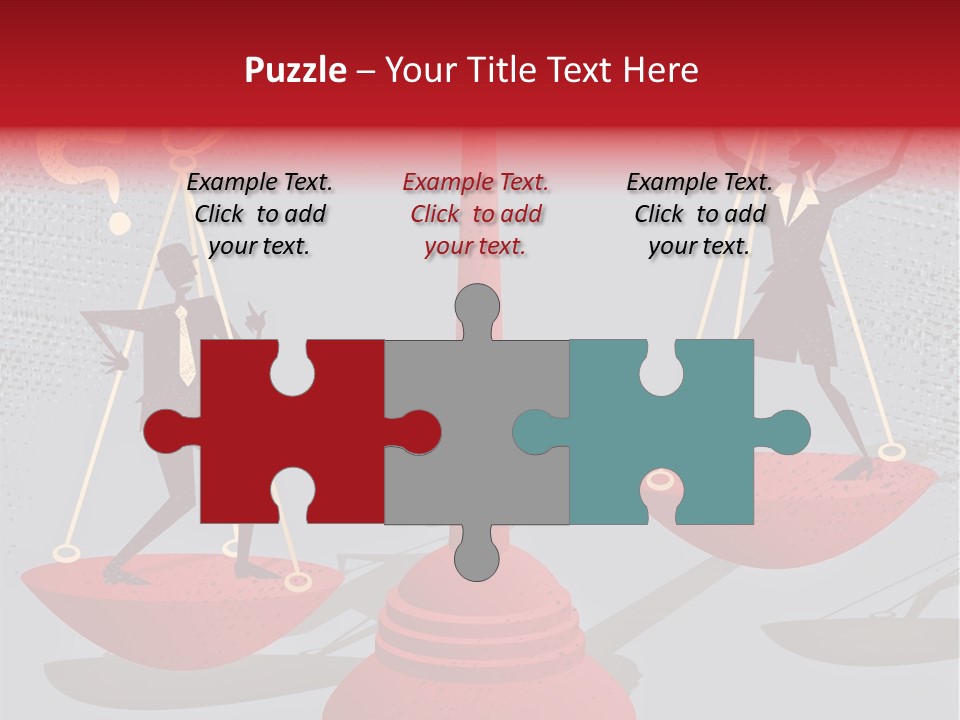 A Man And Woman Balance On A Scale PowerPoint Template