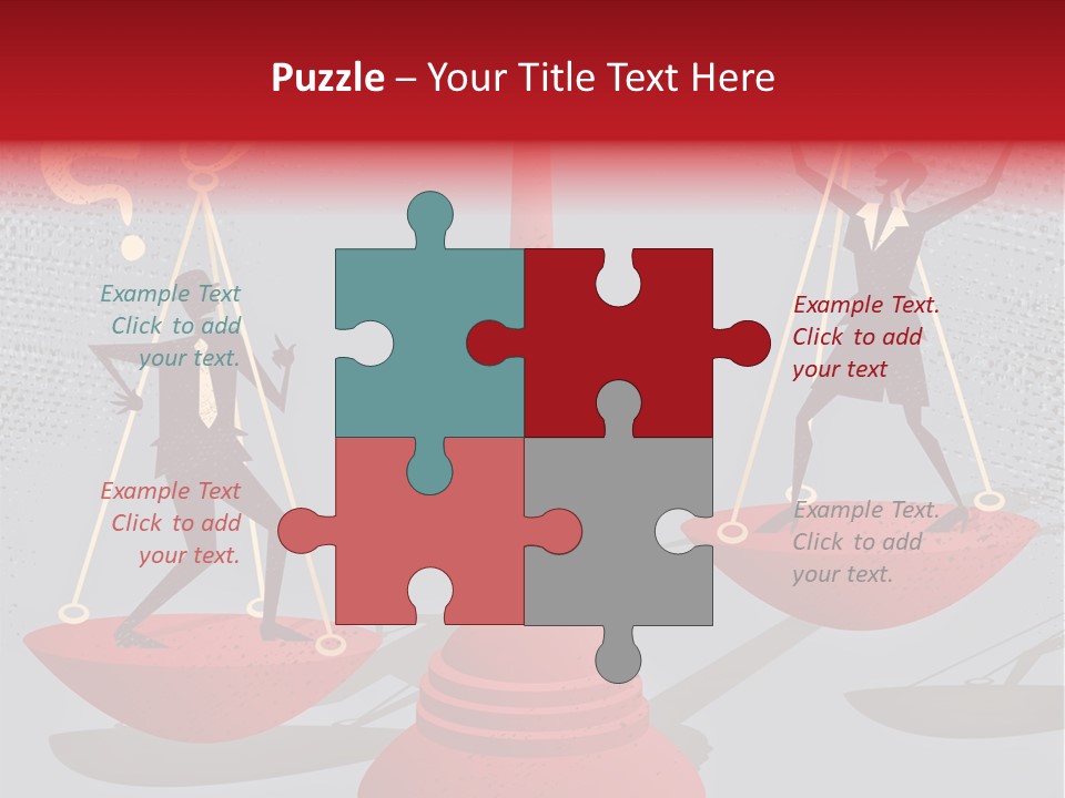 A Man And Woman Balance On A Scale PowerPoint Template