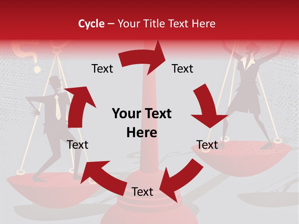 A Man And Woman Balance On A Scale PowerPoint Template