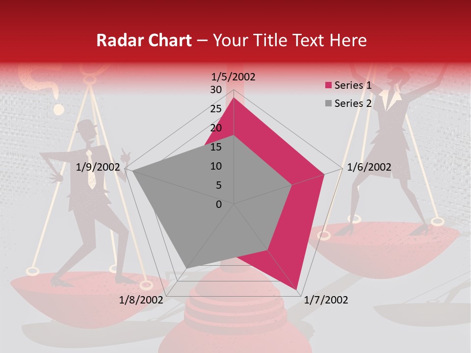 A Man And Woman Balance On A Scale PowerPoint Template