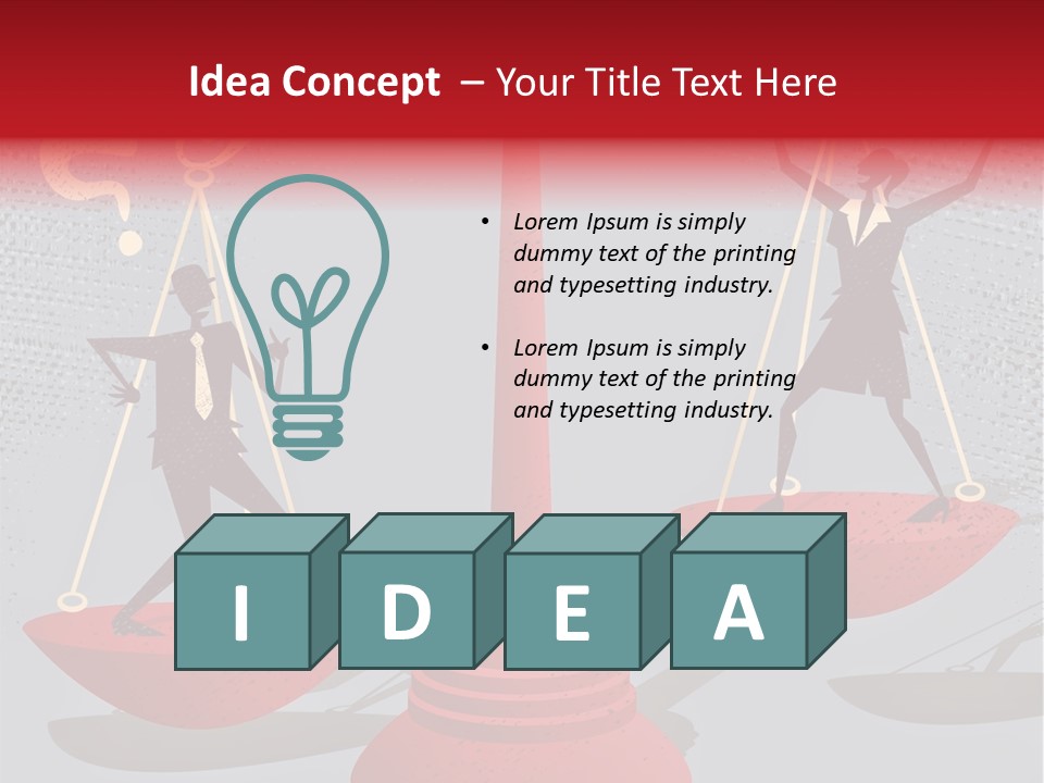 A Man And Woman Balance On A Scale PowerPoint Template