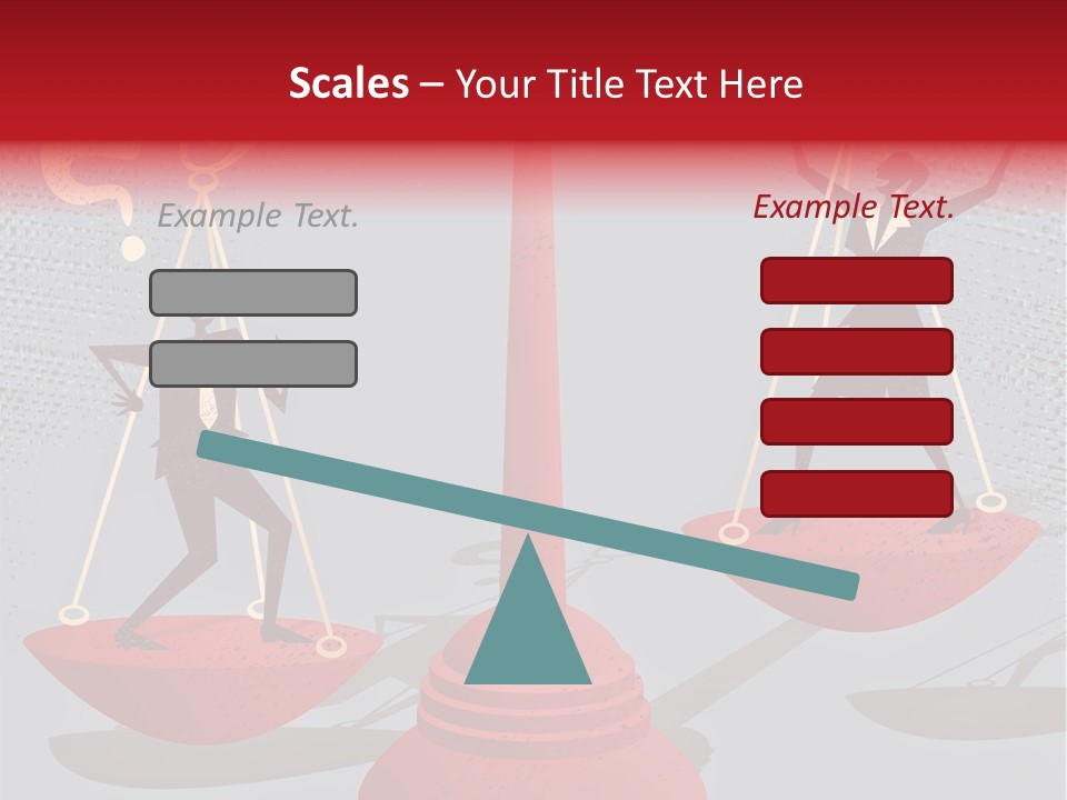 A Man And Woman Balance On A Scale PowerPoint Template