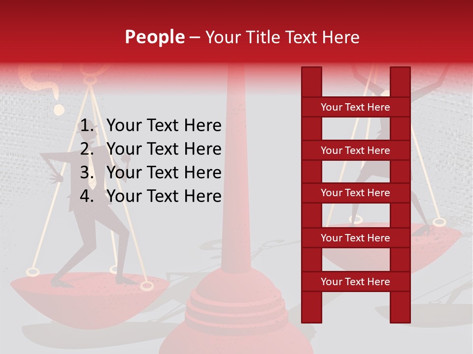 A Man And Woman Balance On A Scale PowerPoint Template