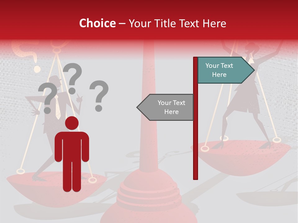 A Man And Woman Balance On A Scale PowerPoint Template
