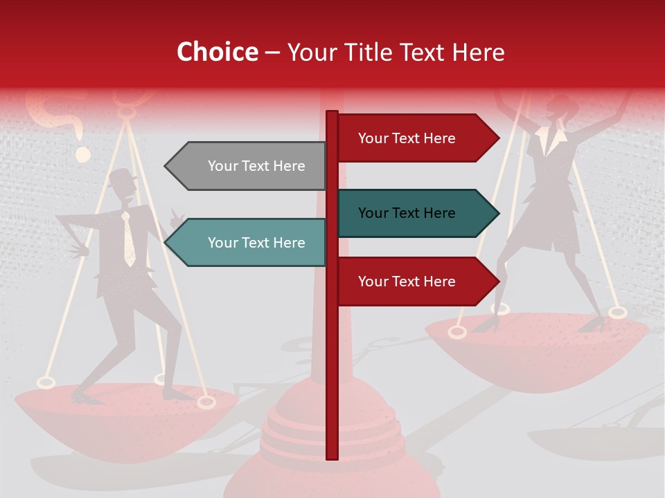 A Man And Woman Balance On A Scale PowerPoint Template