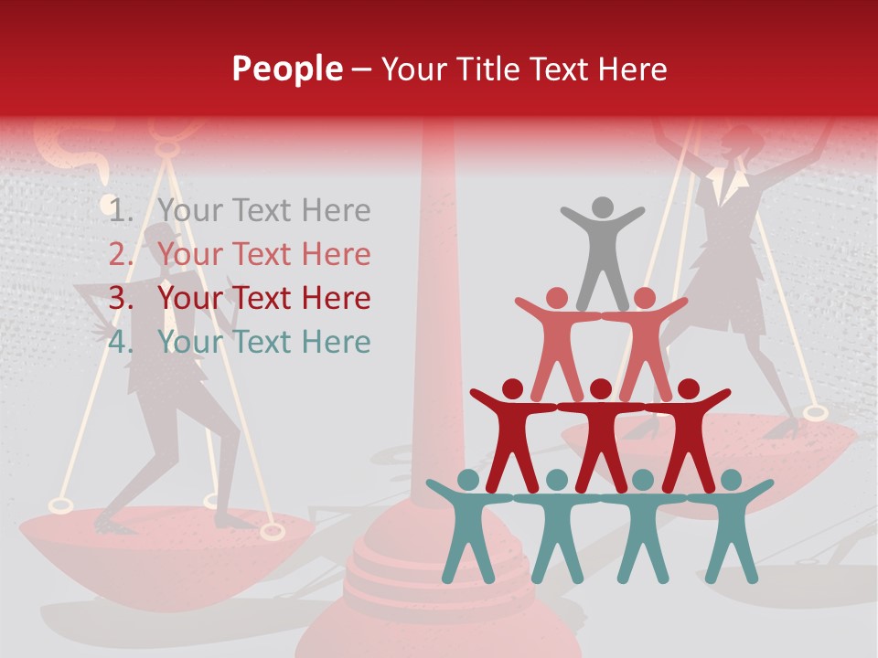 A Man And Woman Balance On A Scale PowerPoint Template