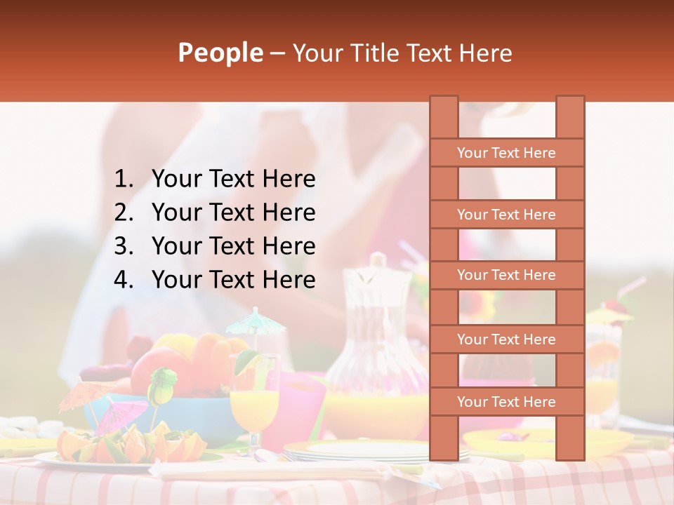 A Table Topped With Plates And Bowls Filled With Food PowerPoint Template