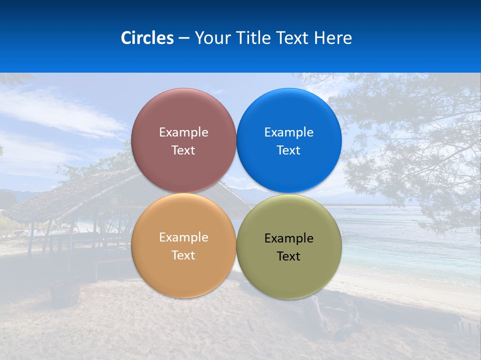 A Beach With A Hut And A Boat In The Water PowerPoint Template