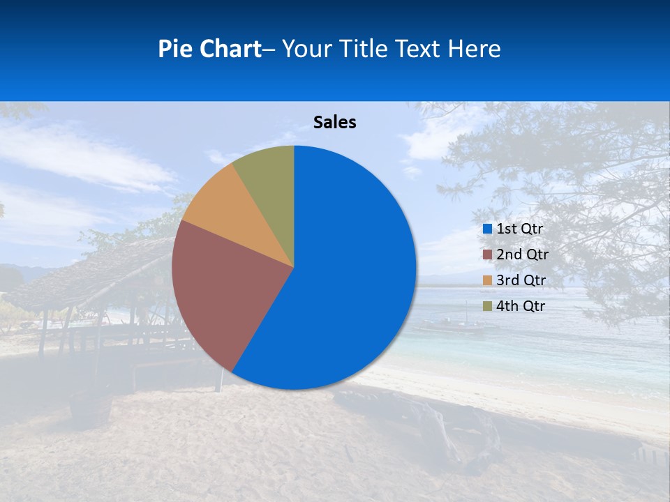 A Beach With A Hut And A Boat In The Water PowerPoint Template