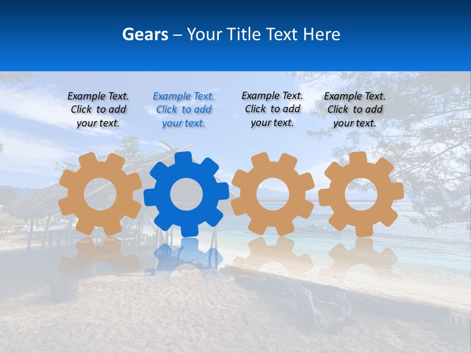 A Beach With A Hut And A Boat In The Water PowerPoint Template