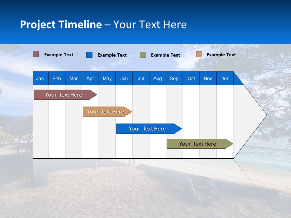 A Beach With A Hut And A Boat In The Water PowerPoint Template