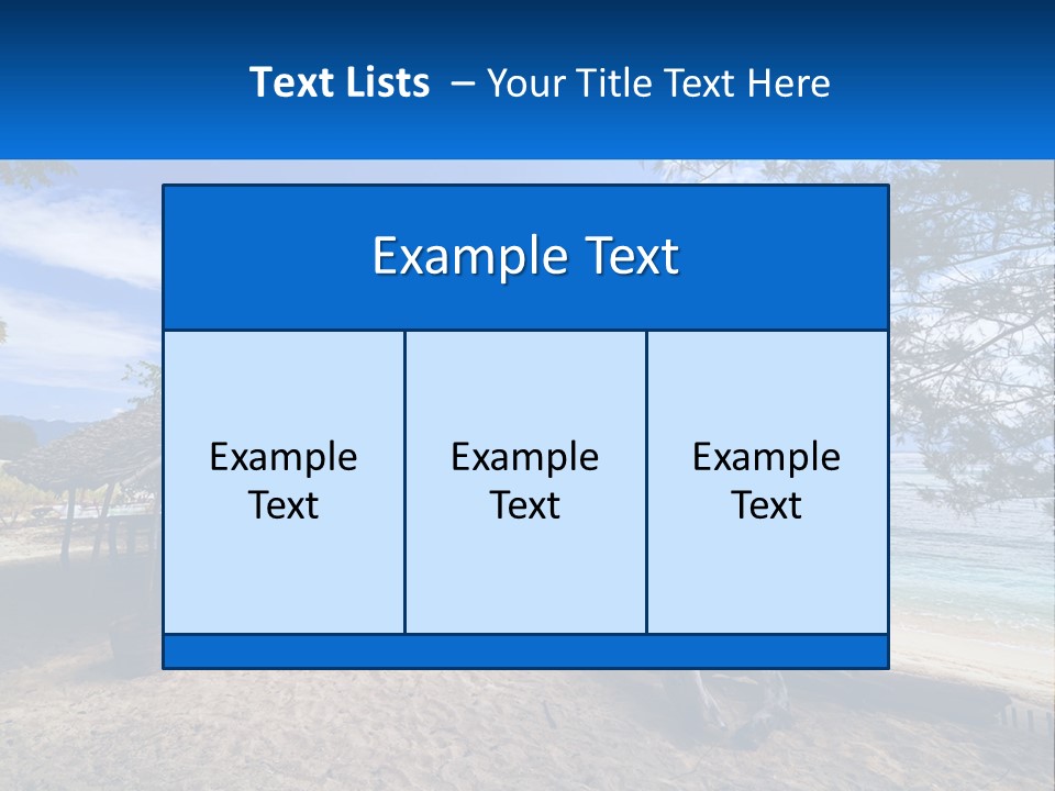 A Beach With A Hut And A Boat In The Water PowerPoint Template
