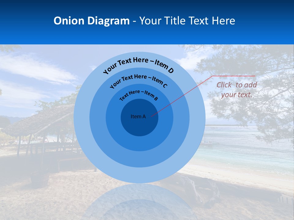 A Beach With A Hut And A Boat In The Water PowerPoint Template