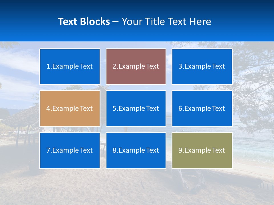 A Beach With A Hut And A Boat In The Water PowerPoint Template