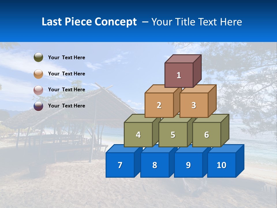 A Beach With A Hut And A Boat In The Water PowerPoint Template