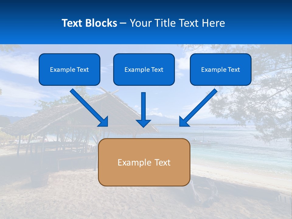 A Beach With A Hut And A Boat In The Water PowerPoint Template