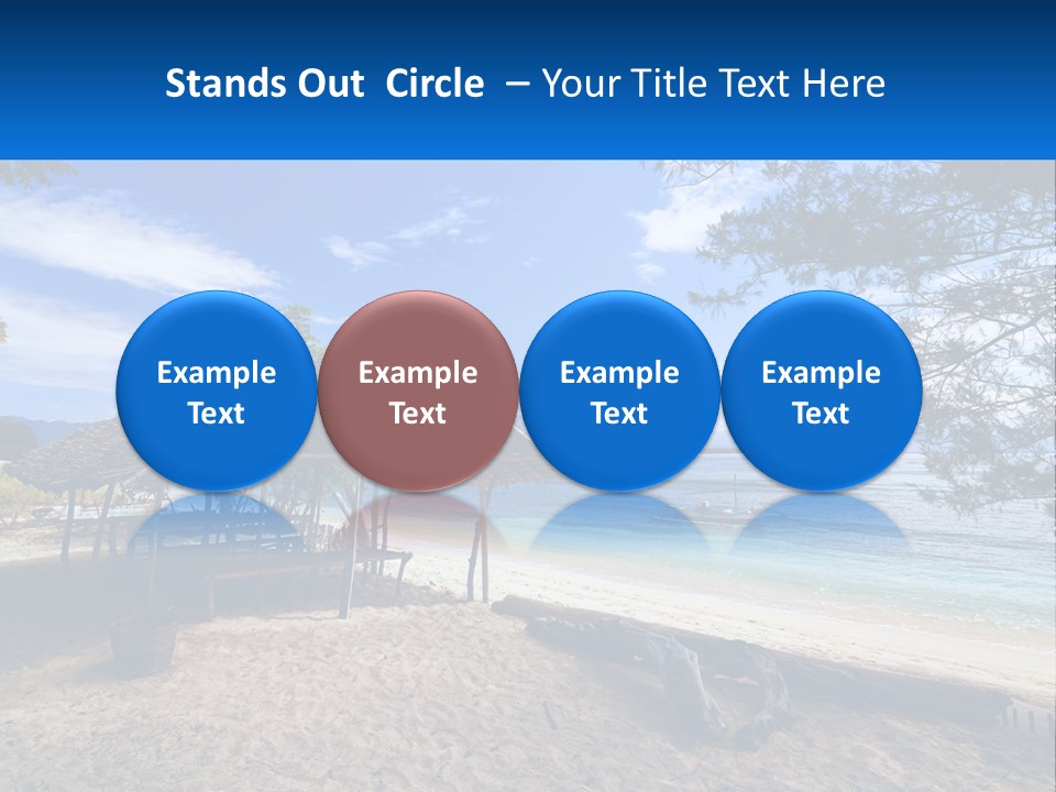 A Beach With A Hut And A Boat In The Water PowerPoint Template