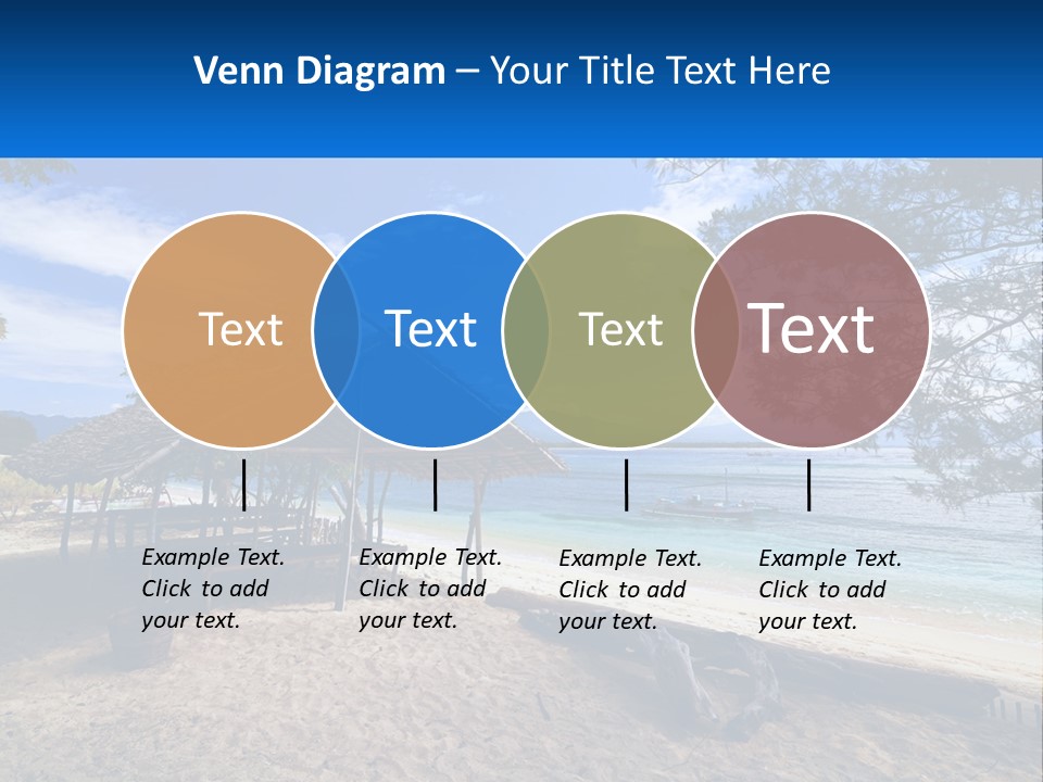 A Beach With A Hut And A Boat In The Water PowerPoint Template