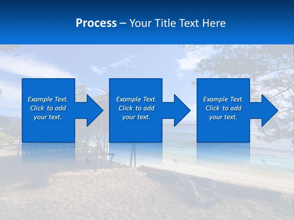 A Beach With A Hut And A Boat In The Water PowerPoint Template